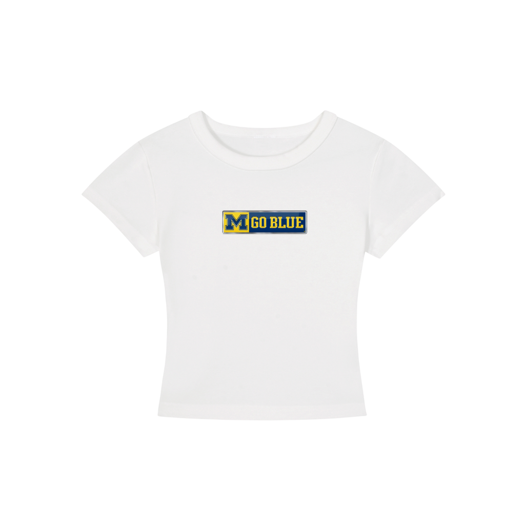Michigan Go Blue Cropped Shirt