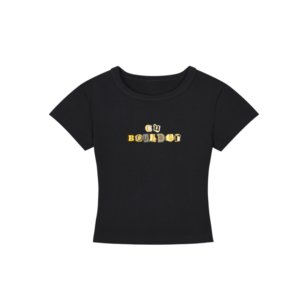 CU Boulder Collage Cropped Shirt