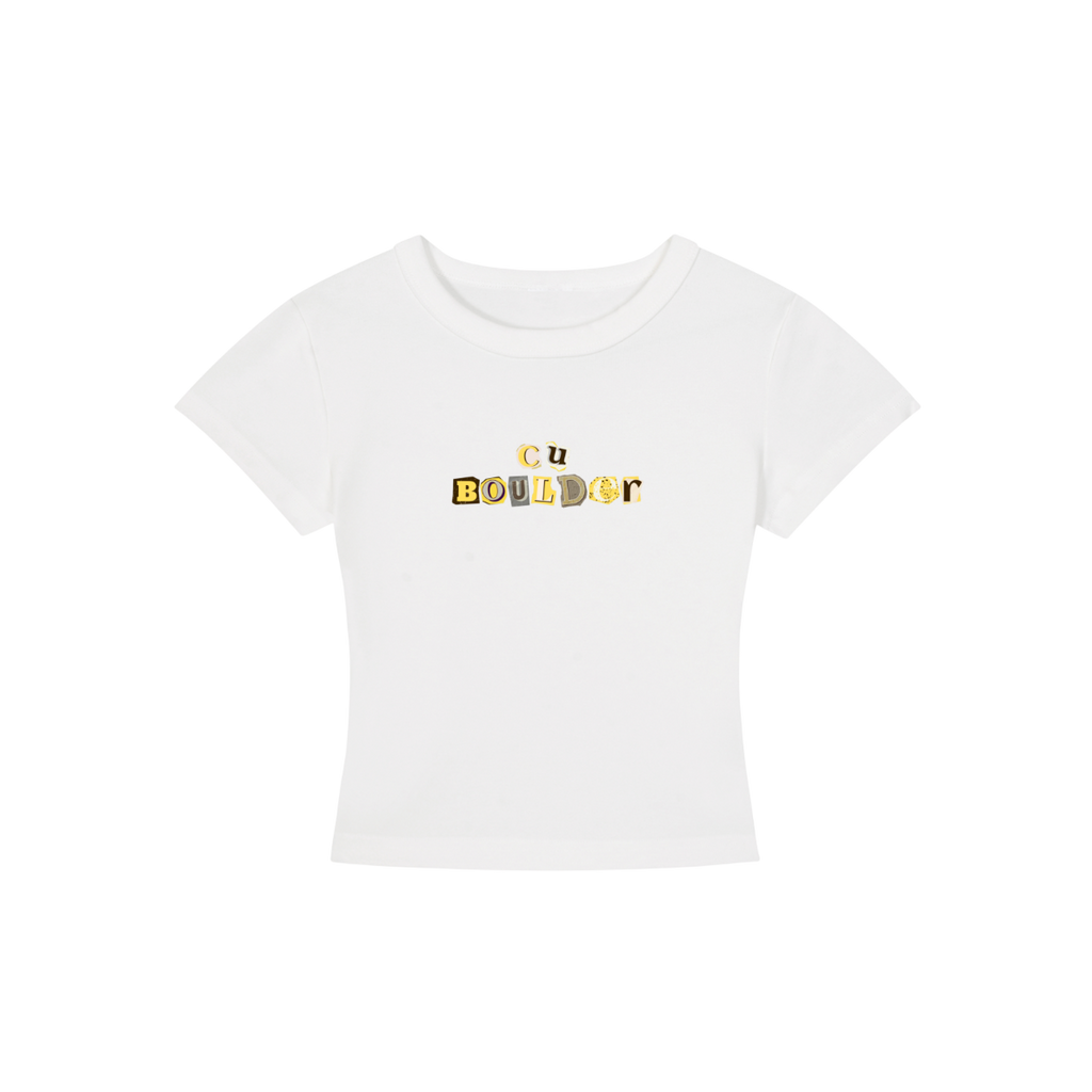 CU Boulder Collage Cropped Shirt