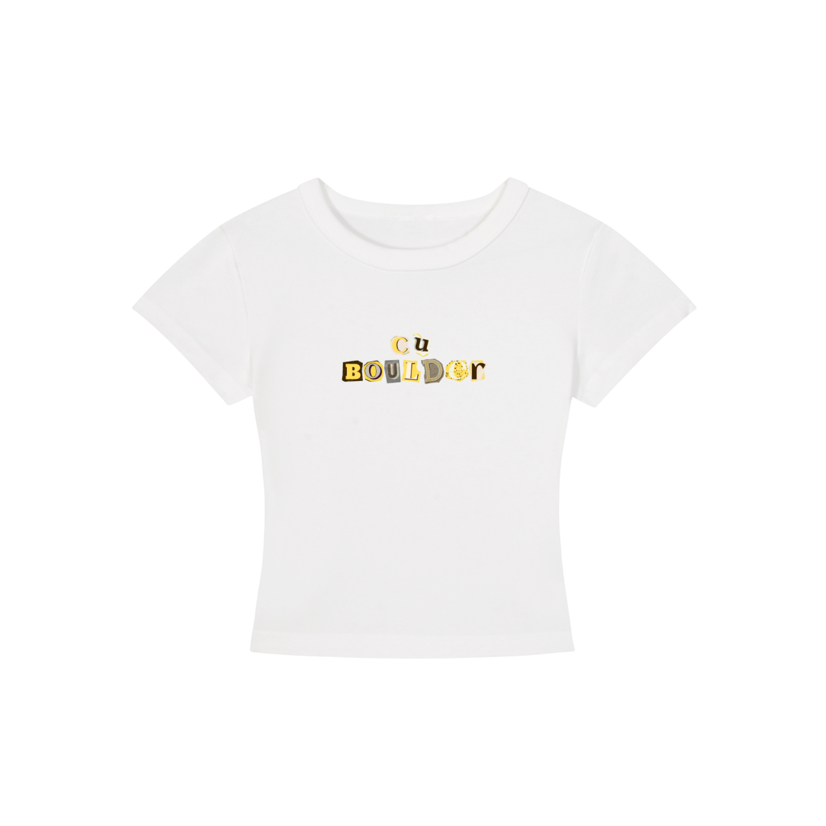 CU Boulder Collage Cropped Shirt