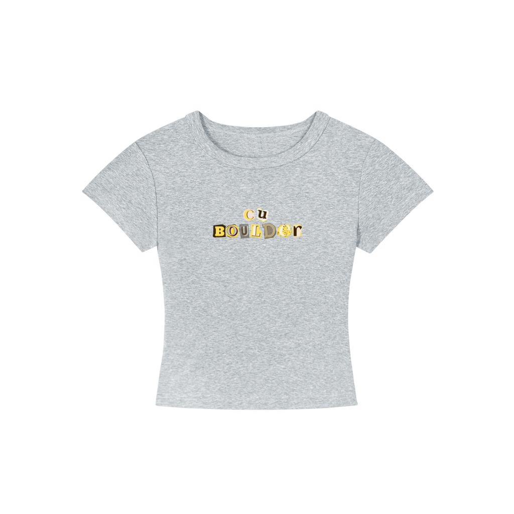 CU Boulder Collage Cropped Shirt
