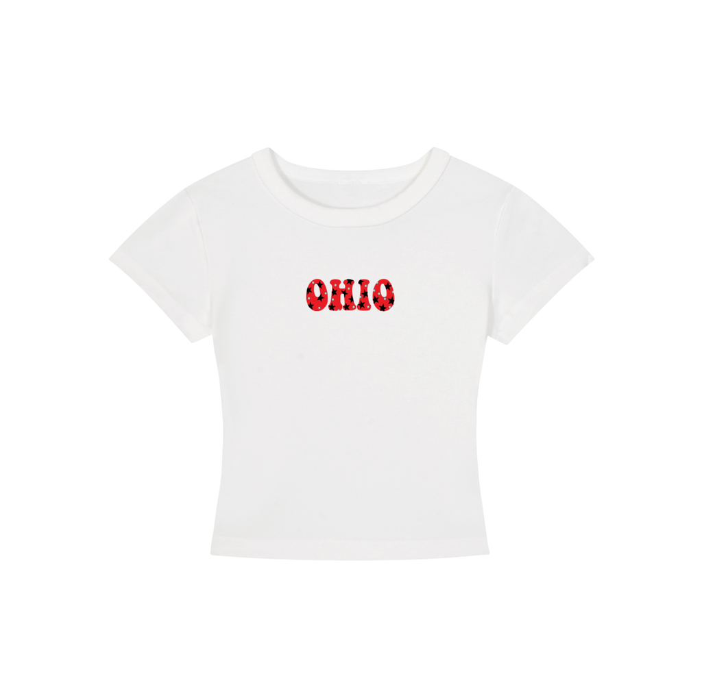 Ohio State Polka Dots Cropped Shirt